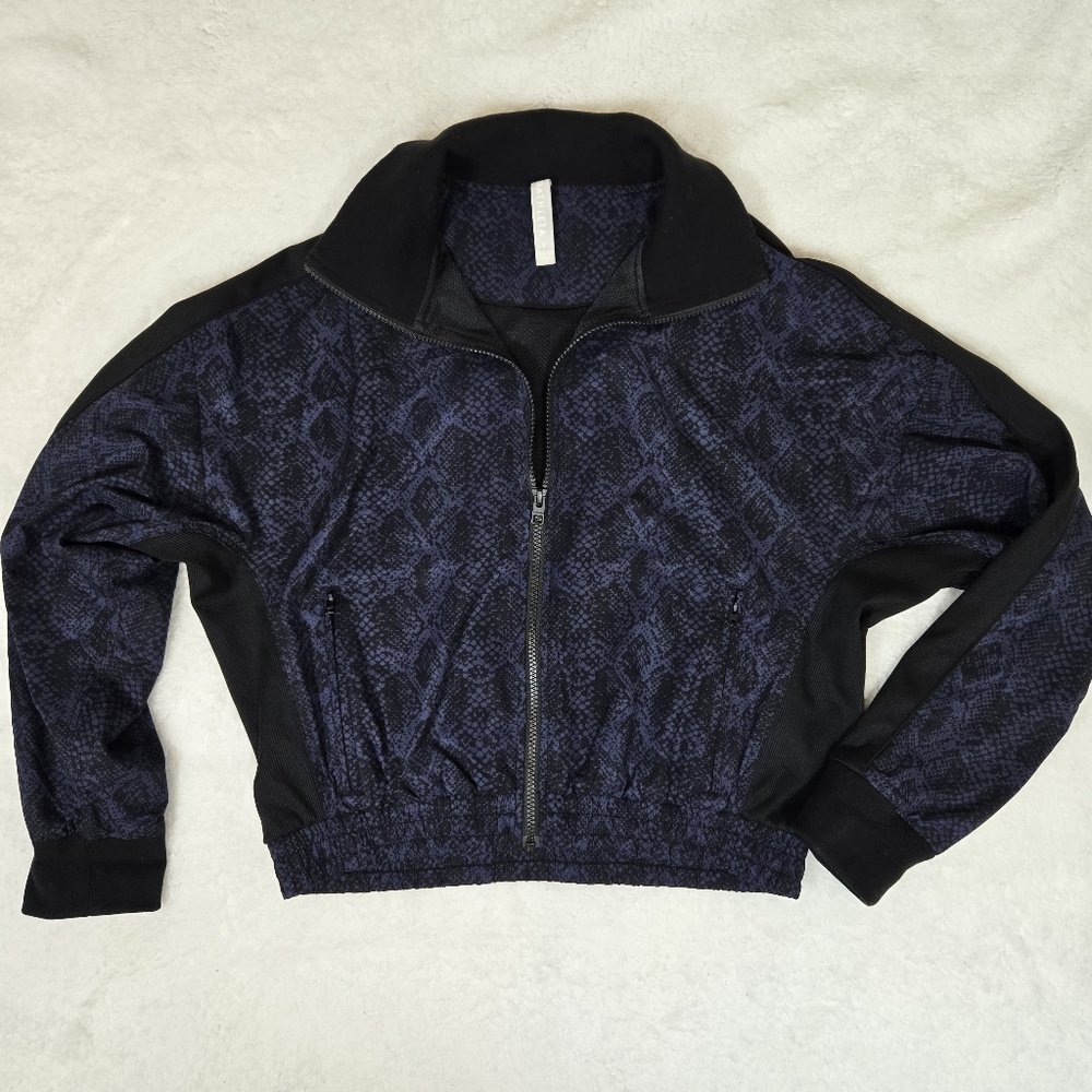 Athleta Brooklyn Track Bomber Python Printed Jack… - image 2